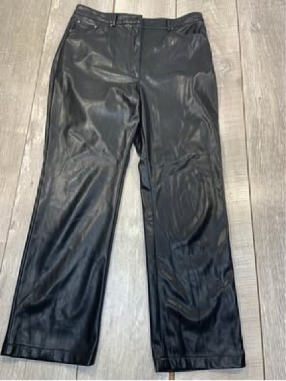 7 for all Mankind women’s faux fake leather shiny pants size large black